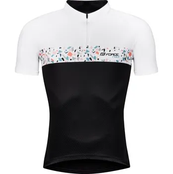 cyklistický dres Force dres ROCK krátký rukáv (černá/bílá)