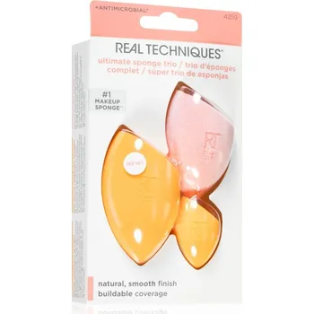 Kosmetická sada Real Techniques Ultimate Sponge Trio Miracle Complexion houbička na tekutý make-up 1 ks + Mini Miracle Complexion houbička na tekutý make-up mini 1 ks + Miracle Powder houbička na pudr 1 ks kosmetická sada