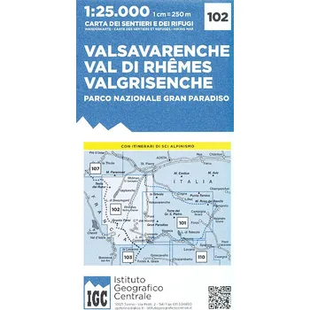 Geocenter/Bertelsmann distribuce mapa Valsavarenche, Gran Paradiso 1:25 t. IGC č. 102