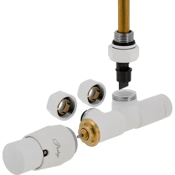 Ventil Vario Term Základní sada termostatického ventilu Unico, jednobodové připojení, 50 mm Barva: Bílá (RAL 9003), Provedení: Levé, Svěrné spojky: 2x CU 15x1 mm