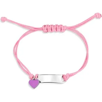 Náramek Dětský stříbrný provázkový náramek s destičkou STNA0466F