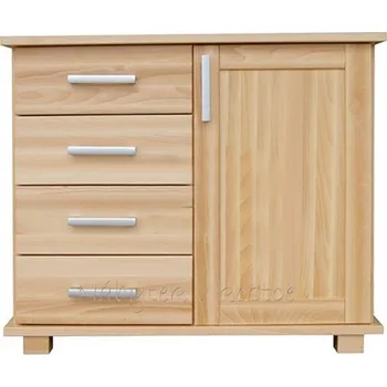 Komoda Buková komoda BORA B6 kombinovaná Barevné provedení: Šedá.