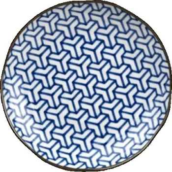 Talíř Made in Japan (MIJ) Indigo Ikat Herringbone Předkrmový Talíř 23 cm