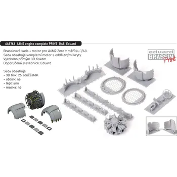 Plastikový model Eduard 1/48 A6M2 engine complete PRINT (EDUARD)