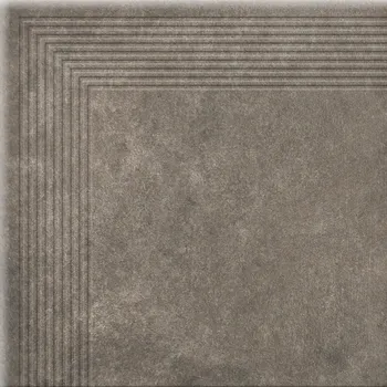 Dlažba Cottage pepper - schodovka rohová 30x30 šedá hladká 150944