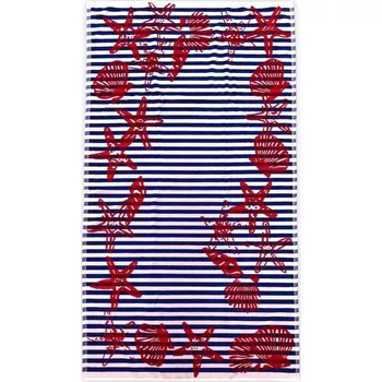 Oboustranná plážová osuška Lovely Home Star and Shell Rosso