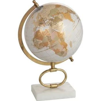 Glóbus Glóbus na kovové zlaté noze Marble medium - 22,5*20*35,5 cm