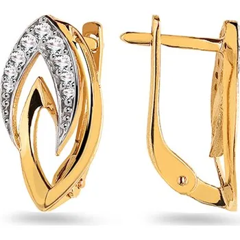 Náušnice Zlaté náušnice se zirkony IZ17397 + dárkové balení LUXUS zdarma