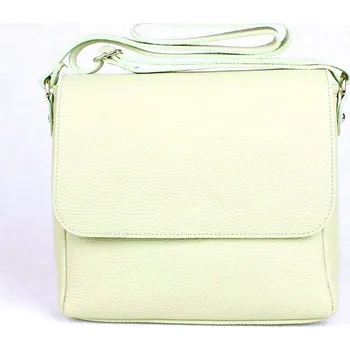 Kabelka Střední kožená světlezelená crossbody kabelka/podél těla Vera Pelle 62