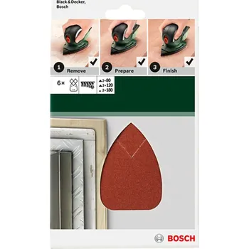 Brusný papír BOSCH Sada 6dílná brusných papírů pro multibrusky G = 80, 120, 180