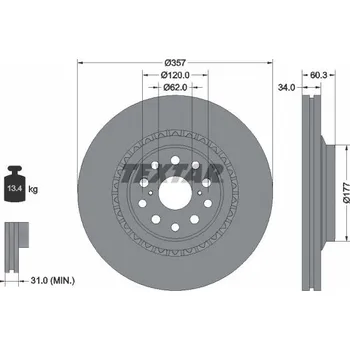 Brzdový kotouč Brzdový kotouč TEXTAR 92224303