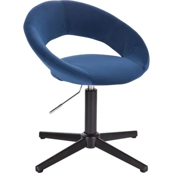 LuxuryForm DESIGN Kosmetická židle NAPOLI VELUR na černém kříži - modrá