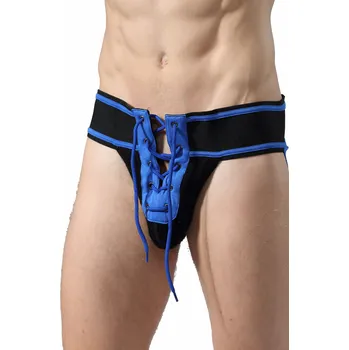 Pánské erotické prádlo MOB Fetish Football Jockstrap Blue Velikost XL