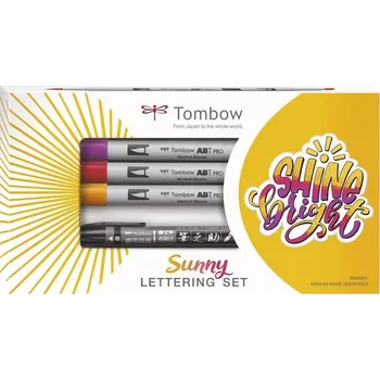 TOMBOW ABT PRO lihový Dual Brush Pen, 4ks Lettering Set