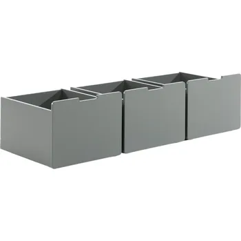 úložný prostor na hračky Set tří šedých lakovaných zásuvek k patrové posteli Vipack Pino I.