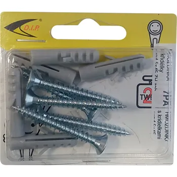 Hmoždinka D.I.P. Hmoždinka s křidélky PA+vrut 5,0x45 blistr