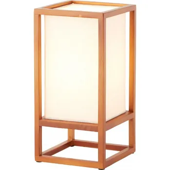 Lampička Brilliant 93091/09 Malá stolní lampa SEASIDE 25cm textilie + DŘEVO