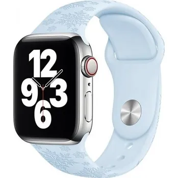 Řemínek na hodinky Silikonový řemínek se vzorem vloček pro Apple Watch 42mm / 41mm / 40mm / 38mm - pastelově modrý