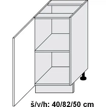 Koupelnový nábytek Dolní skříňka levá CARINI BÍLÝ AKRYL LESK D1D/40 - dub artisan