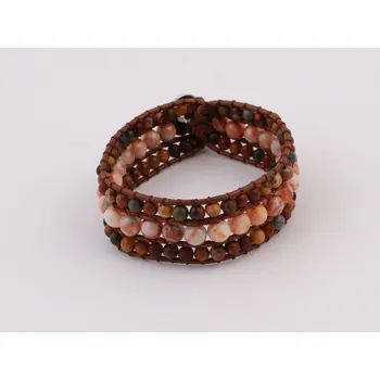 Souprava šperků Náramek achát a červený jaspis