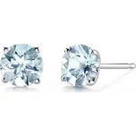 Zlaté náušnice s okrouhlými akvamaríny Hulda