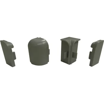 Kuchyňská pracovní deska POLYFORM Prvky těsnící lišty obdelníkové, hlin./nerez, na stojato (L+P koncovky, 1+1 roh)