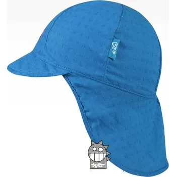 Pokrývka hlavy Kšiltovka Dráče Sahara 28 modrá s traktorem lehká letní s krytím krku velikost čepic: 50-52cm (2-4 roky, RDX vel. 4)