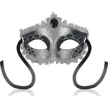 Erotická maska OhMama Masks Black Diamond Eyemask Grey