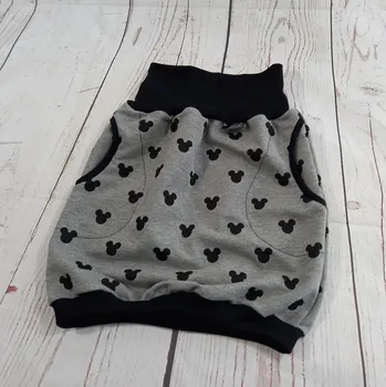 Dámská sukně Yháček Sukně s kapsami Yháček, máma + dcera, myšák hlavy na tmavě šedém melíru Velikost: 86-92