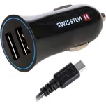 Swissten USB adaptér 2x + microUSB kabel