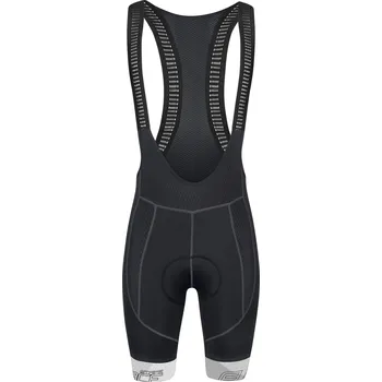 Cyklistické kalhoty Kraťasy FORCE Stripe se šráky a vložkou černo-bílé XL