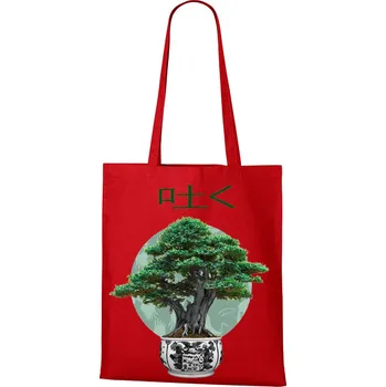 Plátěná tašká Bonsaj, Barva Červená, Velikost 40×45 cm, Canvas Nákupní taška Bezvatriko.cz 1213