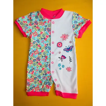 Kojenecký overall Arex, ČR Letní overal krátký rukáv potisk Barva: bílá+růžová, Velikost: 68