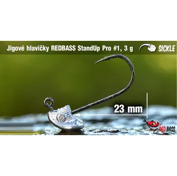 Rybářský háček Red Bass - Neváznoucí jigová hlavička StandUp Pro Sickle 3g / vel. 1