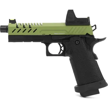 Airsoftová zbraň Vorsk Airsoftová pistole Hi-Capa 4.3 s kolimátorem, GBB - olivový závěr