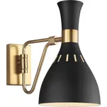 Elegantní nástěnné svítidlo Joan - midnight black / burnished brass