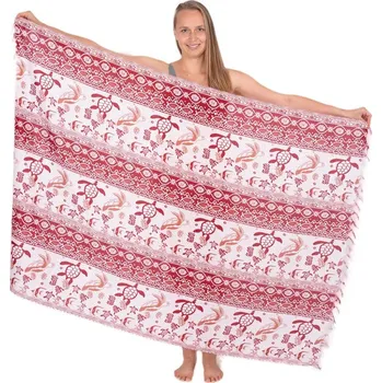 Šátek Sarong / pareo / plážový šátek Podmořský svět červený, Sittar.cz