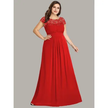 Dámské šaty Ever Pretty plesové šaty s krajkou červené 9993 Velikost: 4XL / 48 / 16 / 20