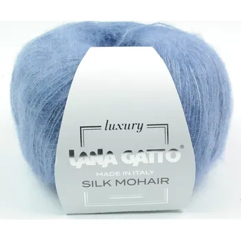Příze Lana Gatto pletací příze mohér hedvábí SILK MOHAIR modrá avio