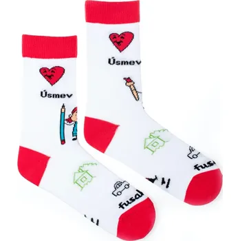 Dámské ponožky Dětské ponožky Úsměv jako dar Dětičky bílé L (31 - 34)