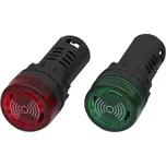 Onpira Signální kontrolka 12 V a 24 V s LED a bzučákem Barva: Zelená, Napětí: 12 V, Průměr: 28 mm