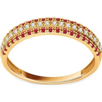 Prsten Zlatý prsten se simulovanými granáty IZ26819 + dárkové balení LUXUS zdarma