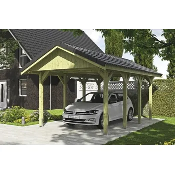 Přístřešek na auto Přístřešek na auto SKAN HOLZ Wallgau 380 x 600 cm impregnovaný