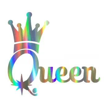 Polep vozidla SAMOLEPKA Queen 002 s korunkou (93 - Holografická) NA AUTO, NÁLEPKA, FÓLIE, POLEP, TUNING, VLASTNÍ TEXT, TISK, AUTOSAMOLEPKY.cz, POLEPY, OBRÁZEK, LOGO, SAMOLEPKY