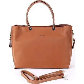 Tříoddílová středně velká hnědá kabelka do ruky David Jones 6722-2