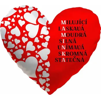 Dekorativní polštářek Polštářek srdcový 36 cm - Maminka tajenka