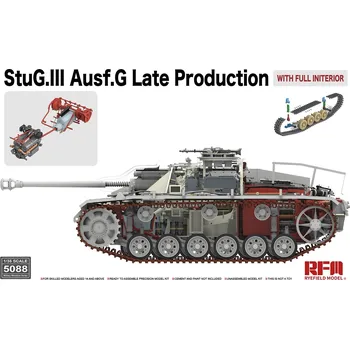 Plastikový model Ryefield model 1/35 StuG.III Ausf.G Late Production with full interior