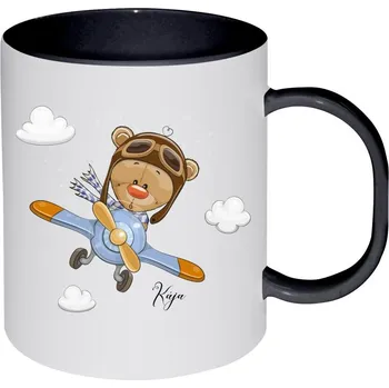 Hrnek 330 ml - plastový Medvídek v letadle