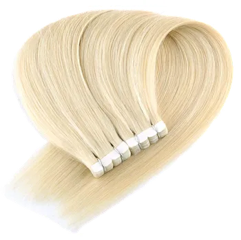 Příčesek Vlasové PU pásky MINI tape in na prodlužování vlasů 60cm 60 - platina