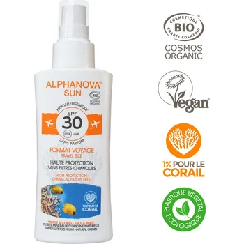 Opalování Alphanova Opalovací krém ve spreji cest. SPF 30, 90 g BIO